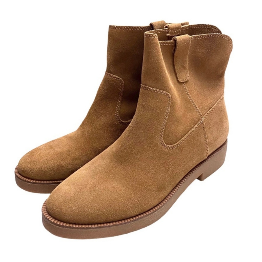 Lucky Brand Rhetty Brown Suede Leather Ankle Boots Size 9